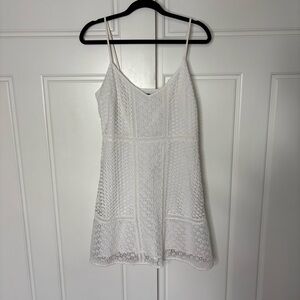 NWT A&F women’s White eyelet mini dress fully lined M